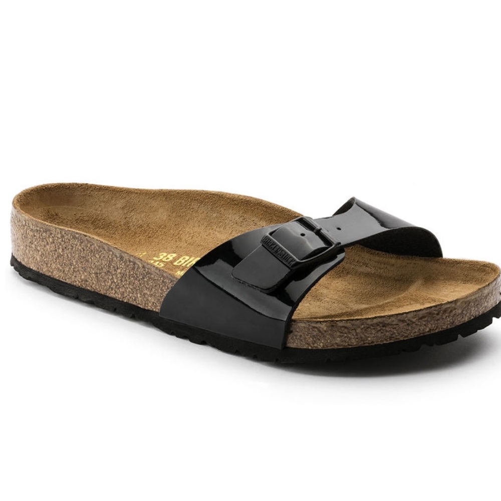 NWT Birkenstock Madrid Birko Floor Black Patent - Picture 2 of 4
